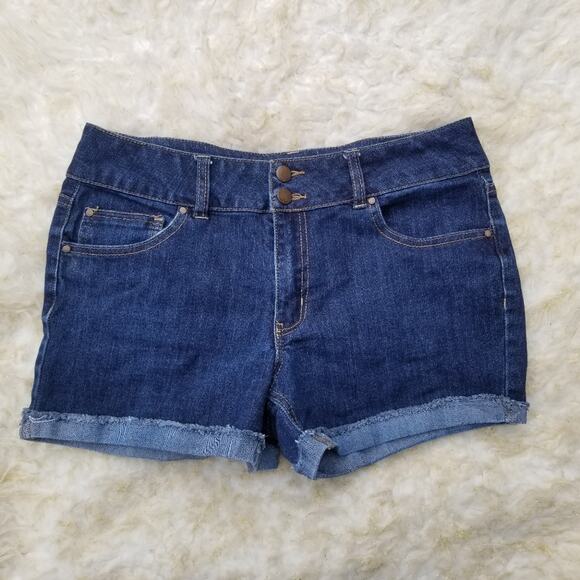 Cutoff Jean Shorts Refuge Size 10 Dark Stretch Denim Summer Casual Relaxed - Picture 1 of 4